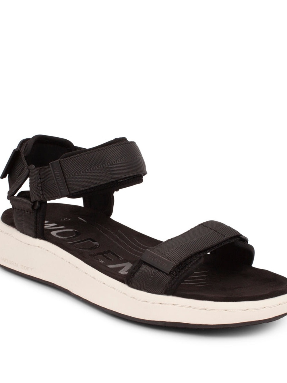 Woden Line Women’s Black Sport Sandal with White Sole
